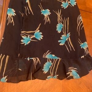 Versailles New York Black with Blue flowers Skirt